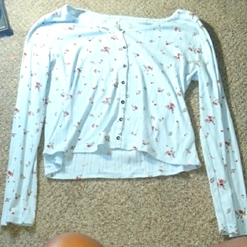 Flower blue light weight long sleeve